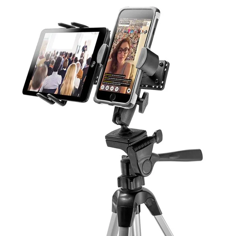 TW Broadcaster Combo - Slim-Grip® Ultra and RoadVise® Phone Tripod Mount Holder for Live Streaming
