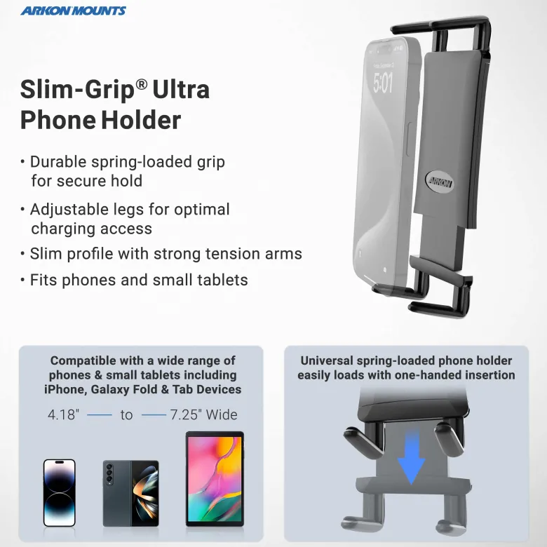 TW Broadcaster Combo - Slim-Grip® Ultra and RoadVise® Phone Tripod Mount Holder for Live Streaming