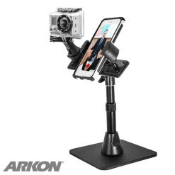 TW Broadcaster Desk Stand for GoPro and RoadVise® Phone Holder for Live Streaming, Live Video