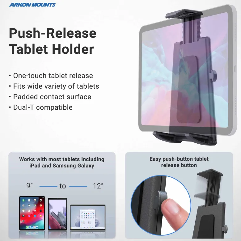 Universal Push-Button Tablet Holder