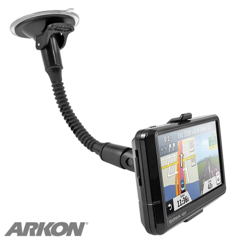 Windshield Suction Mount with Flexible Gooseneck and 17mm Ball – Compatible with GPS Devices