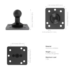XMS 20mm Ball Mount with AMPS Adapter Plate