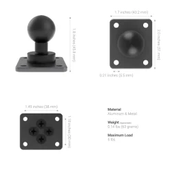 XMS 7.75" Aluminum AMPS Drill-Base Mounting Pedestal - 25mm Compatible