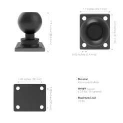 XMS 7.75" Aluminum AMPS Drill-Base Mounting Pedestal - 38mm Compatible