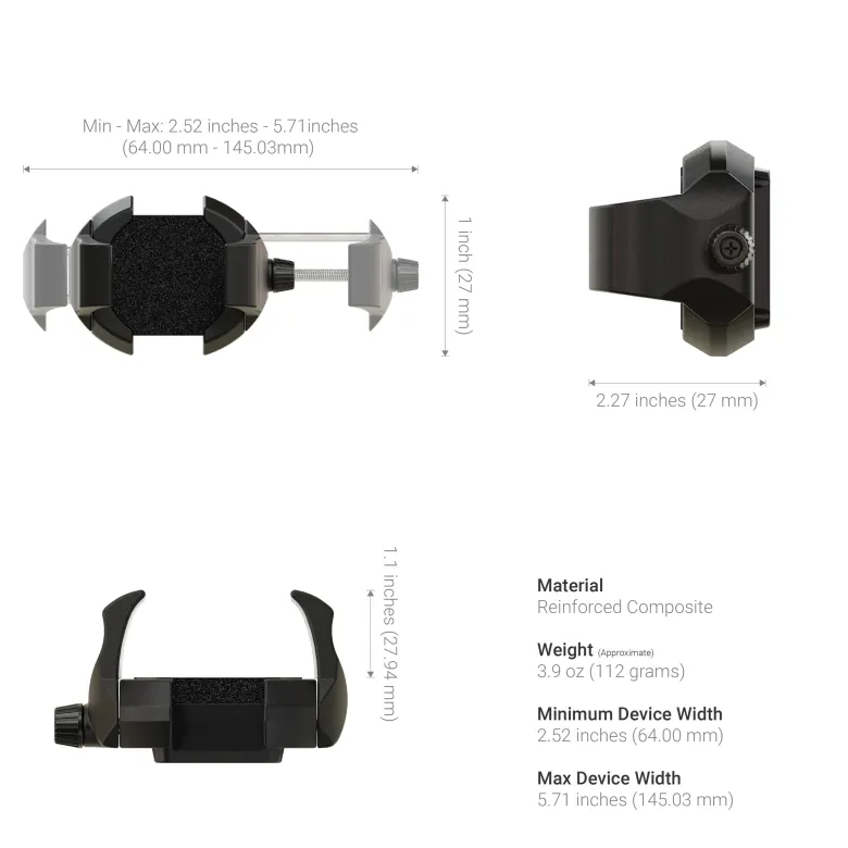 XMS™ U-Bolt Mount with RoadVise® Ultra Phone Holder